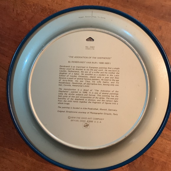 1974 Metal Christmas Plate - Picture 3 of 7